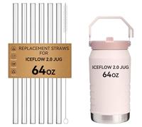 Straws for Stanley IceFlow Jug 64 oz 2.0 Flip Straw Lid Jug | Replacement Straws for Ice Flow 64oz Jug, BPA-Free, Small 7mm & Large 9.4mm Size Options - Check Numbers on Lid Before Order