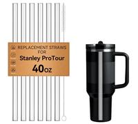 Straws For Stanley ProTour 40 oz Flip Straw Tumbler, For Quencher ProTour | 6pcs Replacement Straws Reusable For Stanley ProTour 40 oz with Cleaning Brush, BPA Free, Clear, Dishwasher Safe