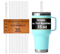 Straws for Yeti Cup 35OZ, Replacement Straw for Yeti Rambler 35 OZ Tumbler Accessories, Reusable, Hard Plastic,Tritan, Food Safe, BPA Free,Clear,6 Pack