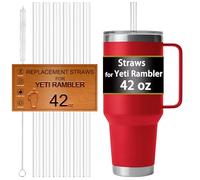Straws for Yeti Cup 42OZ, Replacement Straw for Yeti Rambler 42 OZ Tumbler Accessories, Reusable, Hard Plastic,Tritan, Food Safe, BPA Free,Clear,6 Pack