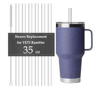 Straws for YETI Cup - Straws Replacement for YETI Rambler 35 OZ Tumbler Accessories, Reusable food grade Replacement straw,Tritan,Hard Plastic, 6 Pcs Drinking Straws Set & 1 straw cleaner brush