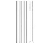 Straws Set Fit for Yeti Rambler Bottle, Including 4pcs Replacement Straws and 2pc Cleaning Brush, 9.6 inch Length Drinking Straws Reusable Replacement Straws