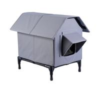 Stray Cat Shelter - Elevated Insulated Weatherproof Outside Winter Pet House, Feral Cat Warm Shelter Enclosure for Community Balcony Patio Garden Yard Lawn