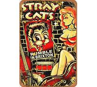 Stray Cats II Vintage Tin Signs Tin Poster Retro Metal Sign Plaque Art Wall Decor 8×12 Inch