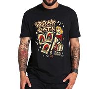 Stray Cats Rock T-Shirt American Rockabilly Band Fans Hipster Streetwear Fashion Breathable Cotton Men T Shirts EU Black O Neck Tee