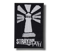 Stray From The Path Band Patch - Black, Rectangular, 3 Inches x 3 Inches, English Music Theme, Sewing or Iron-On Mounting, 1 Piece