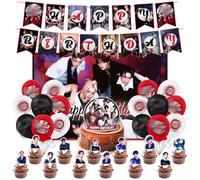 Stray-K Birthday Decorations Set,45pcs Party Balloon Decorations, Themed Party Supplies Including Happy Birthday Backdrop,Banners,Cake Toppers, Balloons