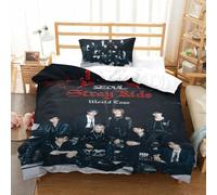EOASNRTCB Stray Kids 3D Printed Duvet Cover Set Bedding Set,Hidden Zipper Microfiber Soft Comforter Cover,Boys Bedding Set Stray Kids Quilt Cover Single（135x200cm）