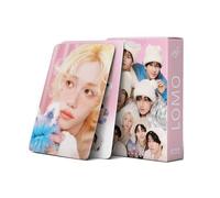 Stray Kids 55 PCS Photocard Set - SKZ LOMO Cards, K-Pop Collectible Photo Cards,Fan Gift for STAYs,Includes All Members, Premium High-Definition Print,Perfect Room Decor & Album Insert (Pink)