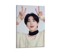 Stray Kids Art Poster Han Jisung Wall Art Canvas Aesthetic Cover Poster Vintage Music And Movies Decorative Painting for Living Room Bed Room 08x12inch(20x30cm) Frame-style