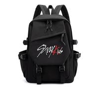 Stray-kids Backpack Merch Skz Schoolbag Casual Travel Laptop Backpack for Stay Fans Gifts (Black)