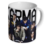 Stray Kids Korean Pop Group Karma - Ceramic Coffee & Tea Mug 11oz - Durable Glossy White Cup - Boy Group Dark Karma