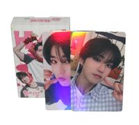 Stray Kids laser Photocards 50 PCS Stray Kids Album Photo Cards with Holo Effect Kpop Gift Lomo Cards Merch for Boys and Girls (Han)