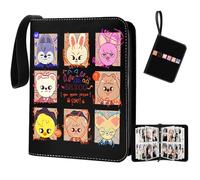Stray Kids Photocard Binder 400 Pockets, 3 Ring Kpop Binder with 4 Pockets, Total 50 Pages, Cute Cartoon Card Collector, Idol Photo Album for Kpop Fans, Boys and Girls, Black
