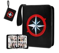 Stray Kids Photocard Binder 400 Pockets, 3 Ring Kpop Binder with 4 Pockets, Total 50 Pages, Music Lover Card Collector, Idol Photo Album for Kpop Fans, Boys and Girls, Black