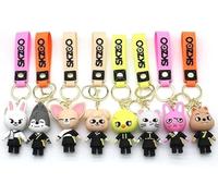 Stray Kids Skzoo 3D Cartoon Keychain & Backpack Phone Pendant Gift for Kpop Fans, 8 Pieces, 7 cm