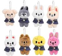 Stray Kids Skzoo Plush Key Chain Stray Kids Magic School Series Cartoon Key Chain Phone Pendant Keychain for Fans 10cm, Multicolored, 1