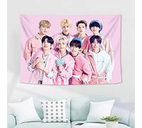 STRAY-KIDS Tapestry STRAY-KIDS Wall Hanging Birthday Party Background Banner for Living Room Bedroom Dorm Decoration (40x28Inches-Pink)