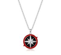 Stray Kis Skz Inspired Compass Pendant Necklace Silver Tone Fan Gift Women | black red enamel inlay, Kpop Jewelry for Stay Fans, skin-friendly, gift box included