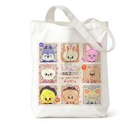 Stray Merch Canvas Tote Bag, 40x33cm Anime Prints Tote Bag for Women, Anime-Printed Tote Bag, Reusable Shopping Grocery Bag, Canvas Bags for School, Work, Travel and Grocery