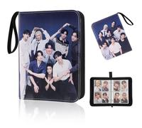 StrayK Photocard Binder 400 Pockets, PU Photocard Holder, Card Binder with 4 Pockets, Total 50 Pages, Idol Photo Album for Fans, Boys and Girls