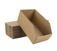 STRBOXONG 10 Pack Cardboard Storage Bins 30x20x15cm, Open Front Picking Bins for Warehouse Shelving, Garage Workshop Tool Storage & Parts Organiser, Heavy Duty Corrugated Kraft Boxes for Screws