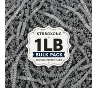 STRBOXONG 1LB (455g) Gray Shredded Tissue Paper for Packing Gift Boxes - Premium Crinkle Cut Gift Box Filling Shredded Paper, Plastic-Free Recyclable Hamper Fillers for Packaging, Crafting & Gifting