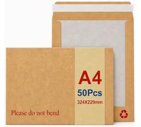 STRBOXONG 50 Pack Hard Board Backed Envelopes A4 Do Not Bend, C4 Hardback Envelopes Peel and Seal for Photos Artwork & Documents, Brown Manilla Cardboard Mailers, 324 x 229mm, Royal Mail Large Letter