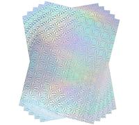 STRBOXONG A4 Snowflake Card 250gsm 297mm x 210mm Metallic Silver Cardstock Foil Paper for Arts and Crafts Scrapbooking Shimmer Mirror Finished Shiny Sheets (10 Sheets)