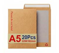 STRBOXONG A5 Hardback Envelopes Do Not Bend, C5 Hard Board Backed Envelopes Peel and Seal for Passport & Photos, Brown Manilla Cardboard Mailers, 229 x 162mm, Royal Mail Large Letter (20 Pcs)