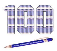 STREADVE 100 Personalised Pen Add Your Own Logo Name Pens Engraved Customised Ballpoint Pen Writing Stylus Pen Custom Birthday Business Gift Unique Present, Blue