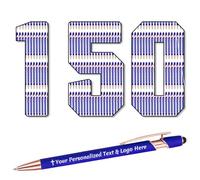 STREADVE 150 Personalised Pen Add Your Own Logo Name Pens Engraved Customised Ballpoint Pen Writing Stylus Pen Custom Birthday Business Gift Unique Present, Blue