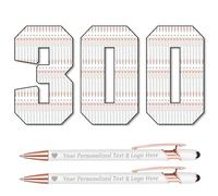 STREADVE 300 Personalised Pen Add Your Own Logo Name Pens Engraved Customised Ballpoint Pen Writing Stylus Pen Custom Church Communion Gift Unique Present, White