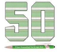STREADVE 50 Personalised Pen Add Your Own Logo Name Pens Engraved Customised Ballpoint Pen Writing Stylus Pen Custom St. Patrick's Day Birthday Gift Unique Present, Green