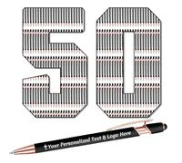 STREADVE 50 Personalised Pen Add Your Own Logo Name Pens Engraved Customised Ballpoint Pen Writing Stylus Pen Custom Birthday Business Gift Unique Present, Black