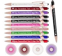 STREADVE Personalised Pen Add Your Own Logo Name Pens 10 Engraved Customised Ballpoint Pen Writing Stylus Pen Custom Business Hotel Reception Promotion Gift Unique Present