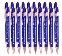 STREADVE Personalised Pen Add Your Own Logo Name Pens 20 Engraved Customised Ballpoint Pen Writing Stylus Pen Custom Birthday Men Gift Unique Present, Blue