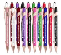 STREADVE Personalised Pen Add Your Own Logo Name Pens 20 Engraved Customised Ballpoint Pen Writing Stylus Pen Custom Business Hotel Reception Promotion Gift Unique Present