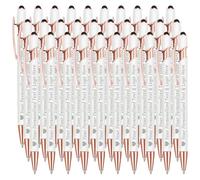 STREADVE Personalised Pen Add Your Own Logo Name Pens 30 Engraved Customised Ballpoint Pen Writing Stylus Pen Custom Church Communion Gift Unique Present, White