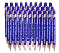 STREADVE Personalised Pen Add Your Own Logo Name Pens 30 Engraved Customised Ballpoint Pen Writing Stylus Pen Custom Birthday Realtor Gift Unique Present, Blue