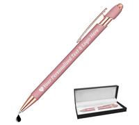 STREADVE Personalised Pen Add Your Own Logo Name Pens Engraved Customised Ballpoint Pen Writing Stylus Pen Custom Wedding Birthday Women Gift Unique Present, Rose Gold