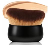 Streak-Free Kabuki Self Tanner Brush, Large Body Makeup Brush,Soft Dense Body Brus h for Self Tanner, Vegan Tanning Brush for Self Tan, Even Coverage, Ideal for Mousse, Lotion & Bronzing Foam, Black