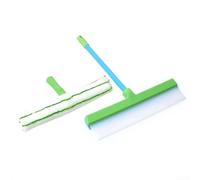 Streak- Glass Mirrors Shower Doors - Reusable Automotive Cleaning Tool 12-inch For Ultra-fine Microfiber Car Cleaning Mop Having Flexible Silicone for Edge(GREEN WHITE)