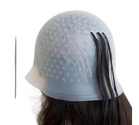 Streaking Cap Half Arc Holes Highlights Cap Reusable Highlight Cap Silicone Prehole Hair Highlighting Cap Thick Hair Cap for Highlights DIY Dyeing Highlight Cap and Hook Kit Hair Dye Cap for Women