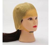 Streaking Cap Professional Barber Hair Coloring Cap Silicone Highlights Cap With Needle Hair Dye Hat Beauty Salon Hairstyling Tools.(Gold)