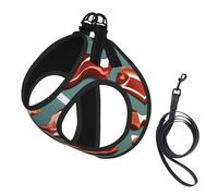 Streaky Bacon Pattern Print Dog Harness and Leash Set,Breathable Adjustable Escape Proof Vest for Cats Dogs