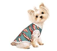 Streaky Bacon Pattern Print Dog Lightweight Shirt,Summer Cool Breathable Dog t Shirts,Pet Sleeveless Stretchy Clothes