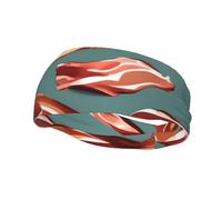 Streaky Bacon Pattern Print Style Functionality Sports Sweatband For Men Women Stretchy Breathable Headband