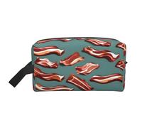 Streaky Bacon Pattern Print Toiletry Bag for Men Travel Toiletry Bag, Spacious Capacity Cosmetic Bag for Women