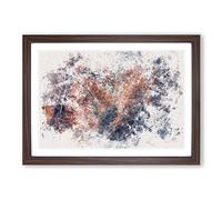 Stream Behind The Red Trees Watercolour Framed Print | A2 Walnut Framed Wall Art | Ready to Hang | Modern Floral Picture | Living Room Bedroom Lounge Office